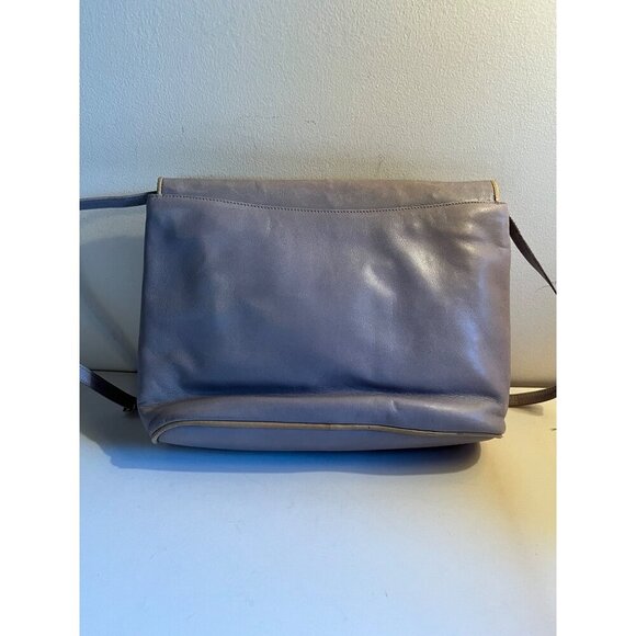 1970s BALLY of Switzerland GUC Leather Crossbody Messenger Flap Bag Gray Italy - Picture 5 of 9